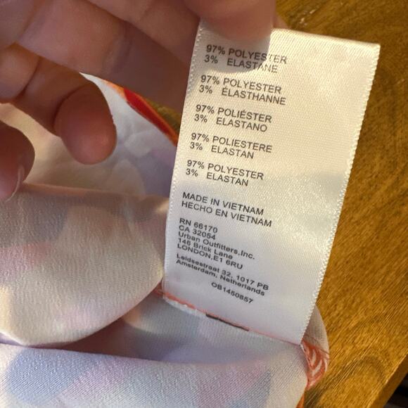 Urban Outfitters Mallory Orange Groovy Print Mini Dress NWT Size Small Festival - Picture 9 of 12